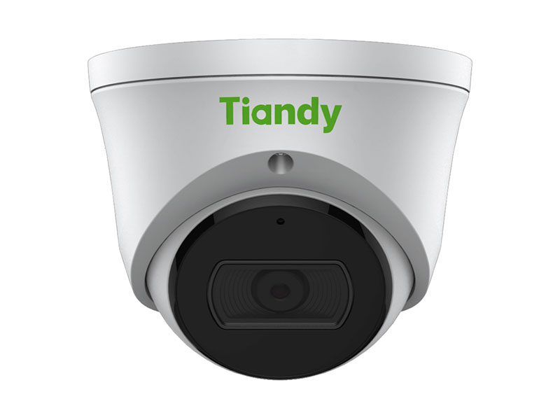 Tiandy 5MP Starlight Fixed Lens Turret Camera, 2592x1944@20FPS, Smart IR, IR Range 30m, Metal Housing, Built-in Mic, SD Card Slot, IP67, POE