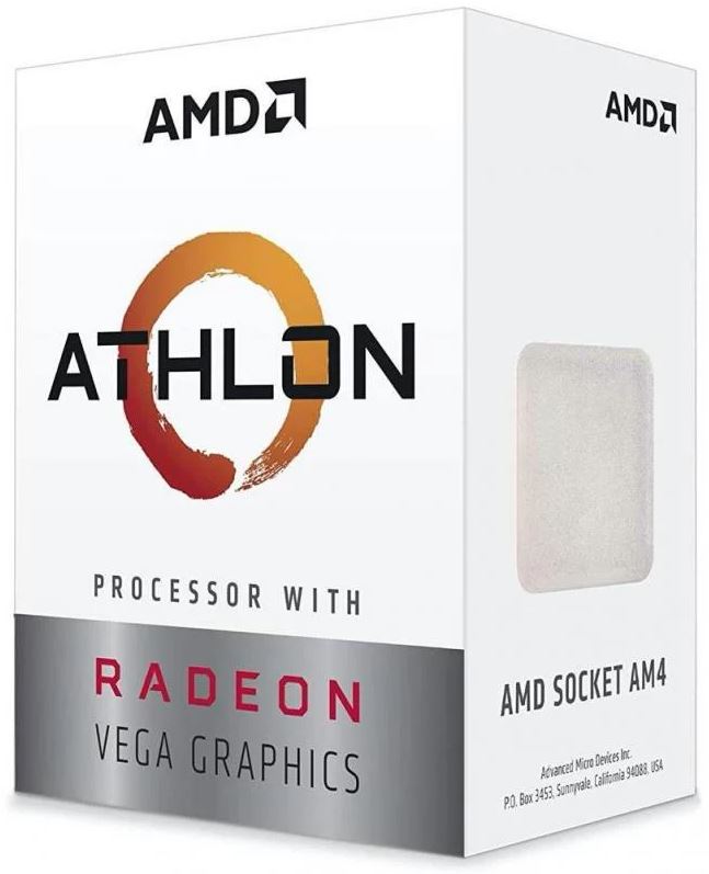 AMD Athlon 3000G, 2 Core 4 Threads 3.5Ghz 5MB Cache Socket AM4 35W with Radeon Vega 3 Graphics With Silent Fan (AMDCPU)