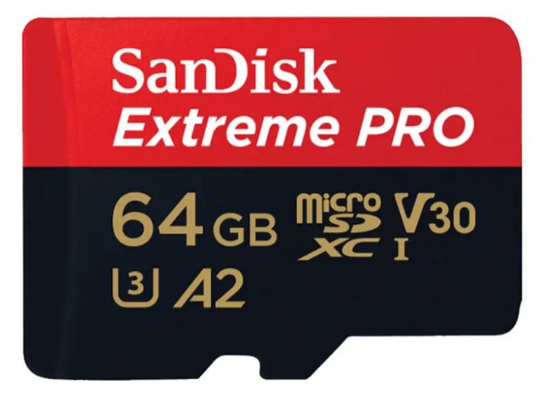 SanDisk Extreme Pro 64GB microSD SDHC SQXCG 170MB/s 90MB/s V30 U3 C10 UHS-1 4K UHD Shock temperature water & X-ray proof with SD Adaptor