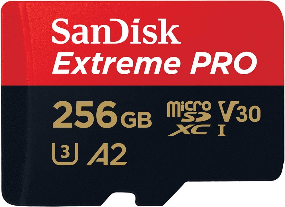 SanDisk Extreme Pro 256GB microSD SDHC SQXCG 170MB/s 90MB/s V30 U3 C10 UHS-1 4K UHD Shock temperature water & X-ray proof with SD Adaptor