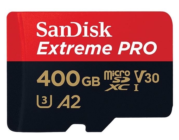 SanDisk Extreme Pro 400GB microSD SDHC SQXCG 170MB/s 90MB/s V30 U3 C10 UHS-1 4K UHD Shock temperature water & X-ray proof with SD Adaptor