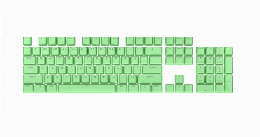 Corsair PBT Double-shot Pro Keycaps - Mint Green Keyboard