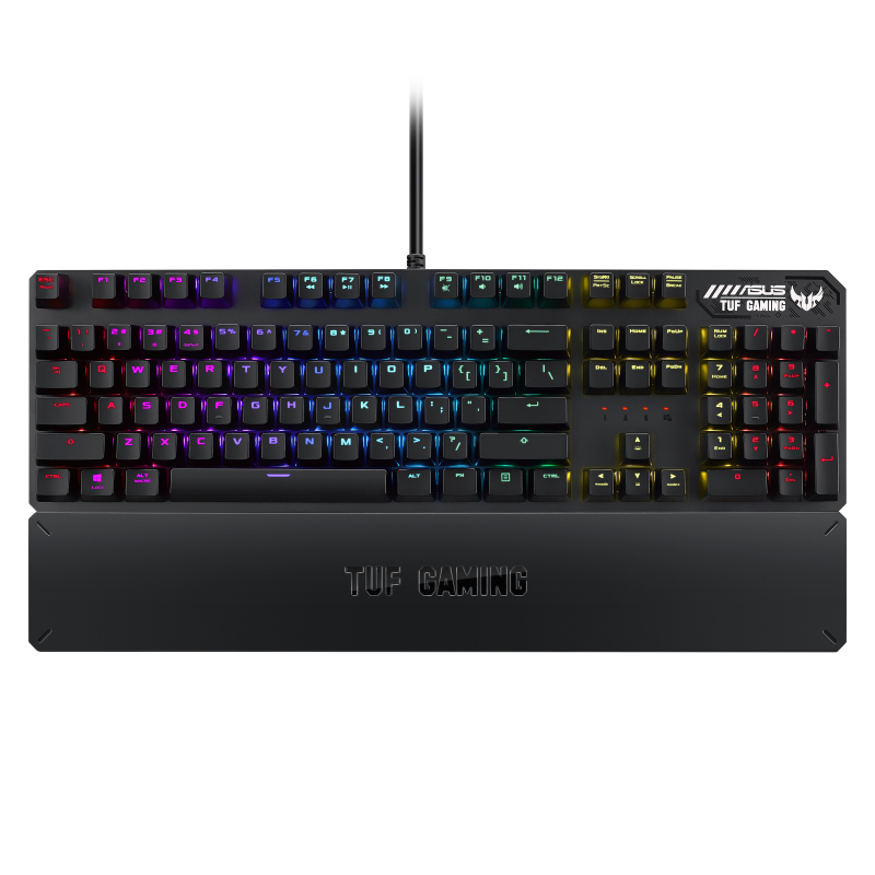 ASUS RA05 TUF GAMING K3/BL RGB Mechanical Keyboard, TKL, N-Key Rollover, USB 2.0 Passthrough, Gun Metal Grey, Media Keys, 8 Programmable Keys