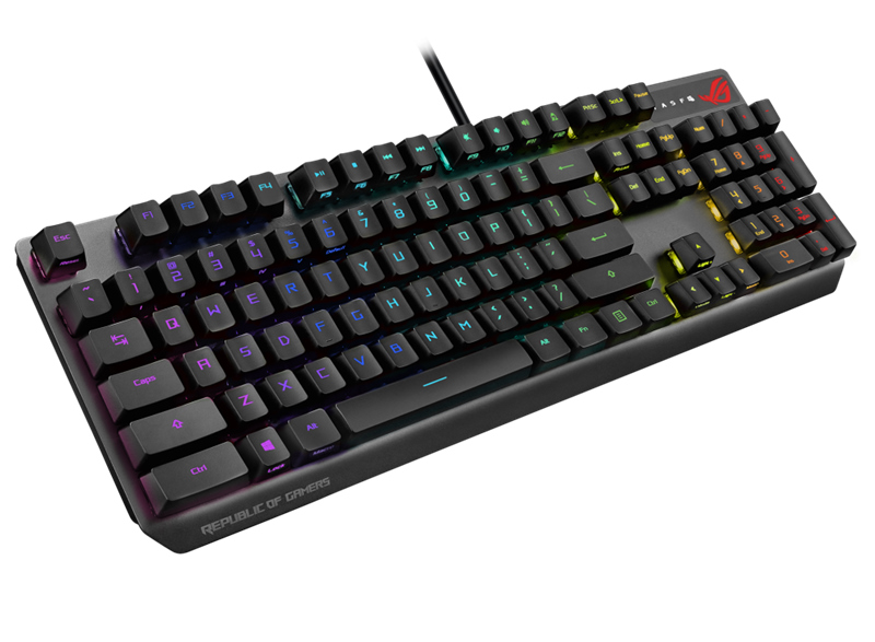 ASUS XA05 ROG STRIX SCOPE RX/RD RED RX Optical Gaming Keyboard for FPS, RGB, USB 2.0 Passthrough, Alloy Top, Stealth Key,