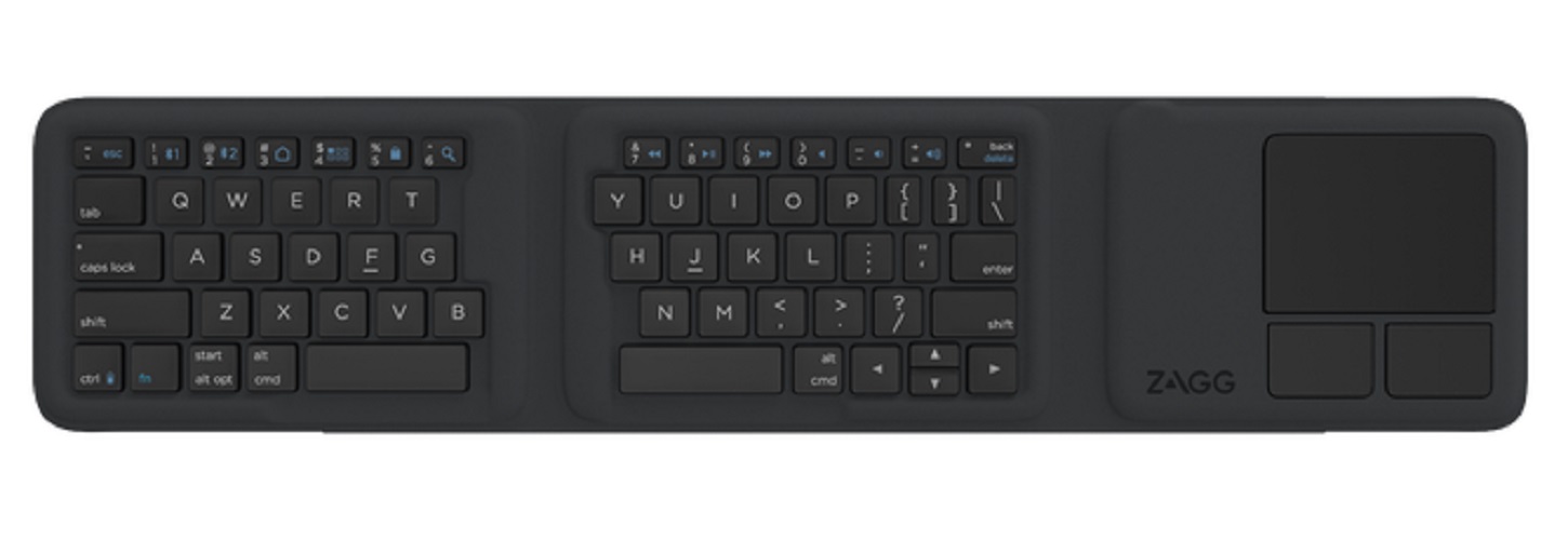 Zagg Universal Keyboard with Touchpad Trifold 2019 - Black (103203612), (Multi-device pairing), Fully universal with Bluetooth connectivity