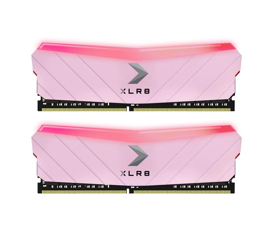 PNY XLR8 16GB (2x8GB) DDR4 UDIMM 3200Mhz RGB CL16 1.35V Pink Heat Spreader Gaming Desktop PC Memory