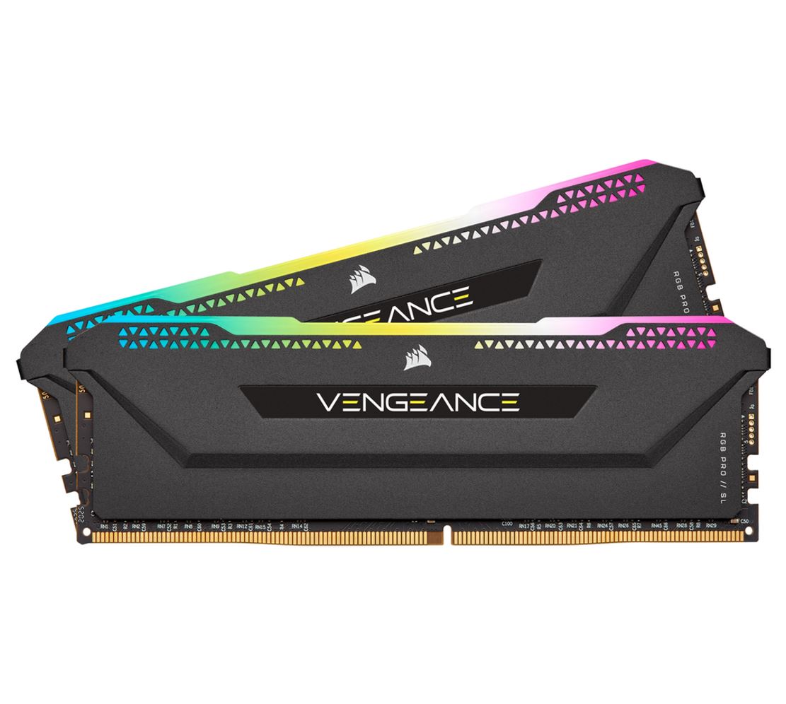 Corsair Vengeance RGB PRO SL 16GB (2x8GB) DDR4 3200Mhz C16 Black Heatspreader Desktop Gaming Memory