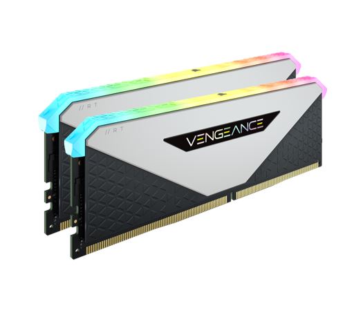 Corsair Vengeance RGB RT 16GB (2x8GB) DDR4 3600MHz C18 18-22-22-42 White Heatspreader Desktop Gaming Memory for AMD