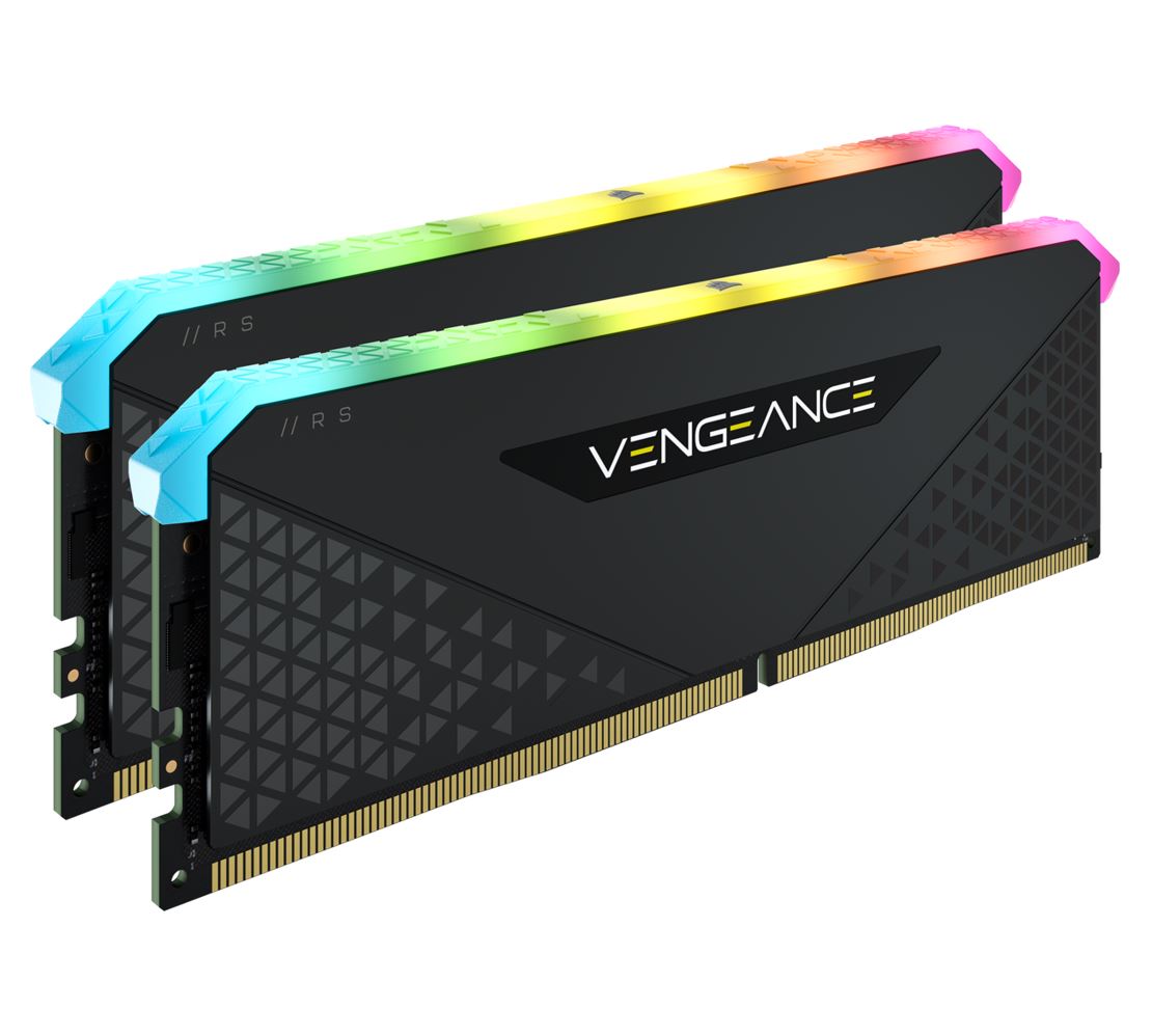 Corsair Vengeance RGB RT 32GB (2x16GB) DDR4 3200MHz C16 16-20-20-38 Black Heatspreader Desktop Gaming Memory for AMD