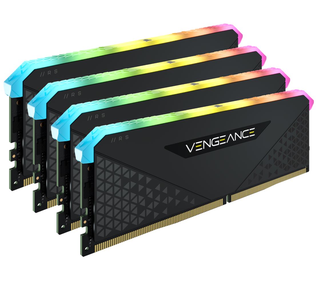 Corsair Vengeance RGB RS 32GB (4x8GB) DDR4 3600MHz C18 18-22-22-42 Black Heatspreader Desktop Gaming Memory