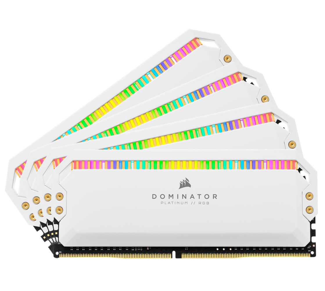 Corsair Dominator Platinum RGB 32GB (4x8GB) DDR4 3600MHz C18 1.35V UDIMM XMP 2.0 White Heatspreaders Desktop PC Gaming Memory