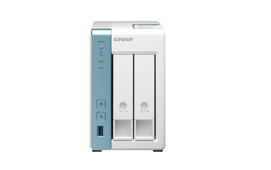 QNAP TS-231P3-2G 2 Bay NAS AnnapurnaLabs, an Amazon company Alpine AL314, 4-core, 1.7GHz 2GB SO-DIMM DDR3 Hot-swappable 1x 2.5GbE 3x USB 3.2 2yrs waty