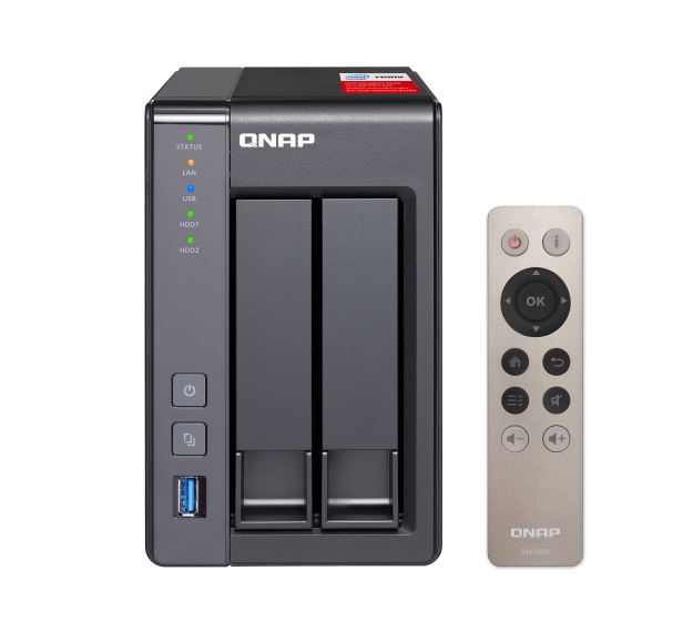 QNAP TS-251+-2G 2 Bay NAS Intel® Celeron® J1900 quad-core 2.0 GHz processor 2GB DDR3L Hot-swappable 2 xGE 2 xUSB2.0 2 xUSB3.2 Hot-swappable 2yrs wty