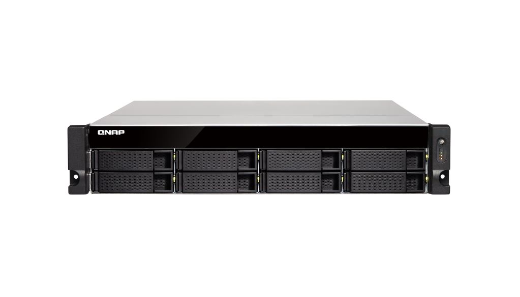 QNAP TS-863XU-RP-4G 8 Bay NAS AMD GX-420MC quad-core 2.0 GHz processor, 4 GB RAM SO-DIMM DDR3L Hot-swappable 4 Gigabit Ethernet Redundan power 3yrs