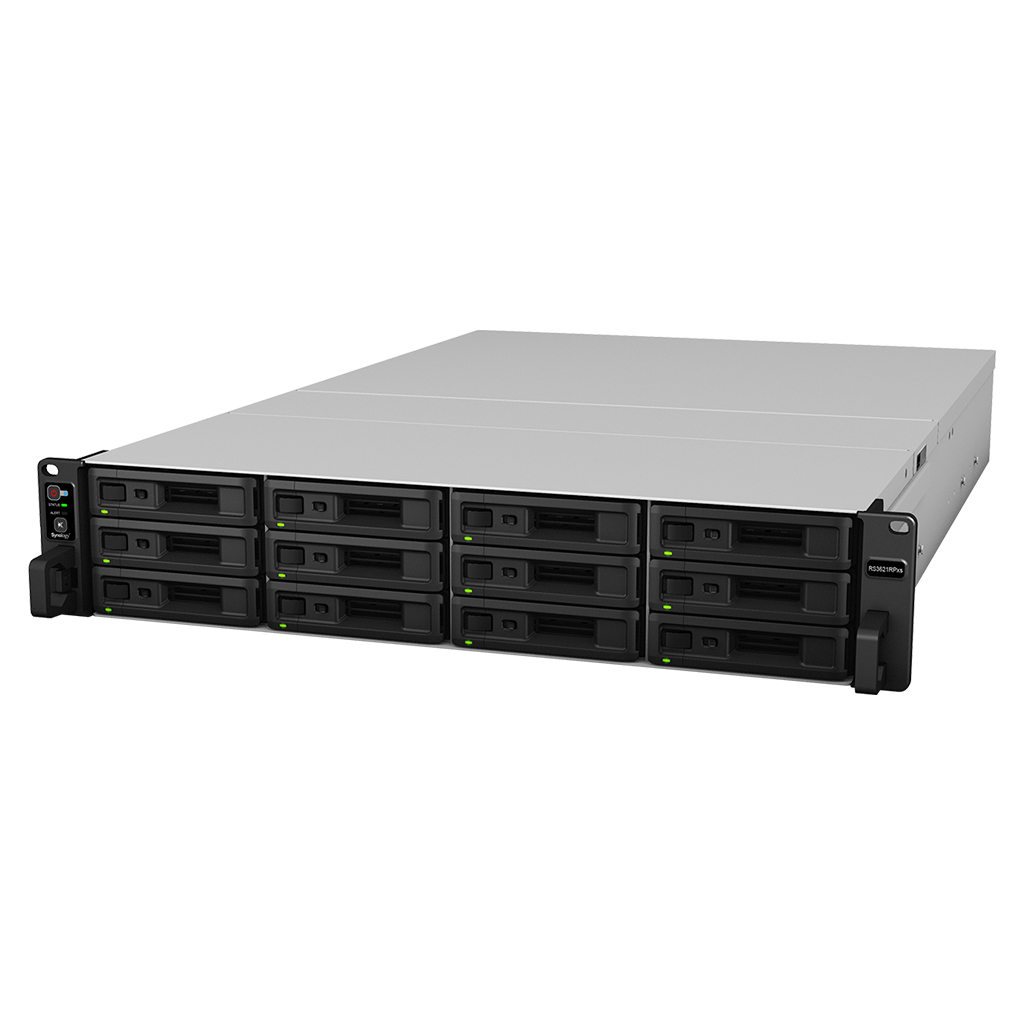 Synology RackStation RS3621RPxs 12-Bay Intel Xeon D-1531 8 GB DDR4 Hot Swappable 4x1GbE 2xUSB 3.2 2 x Gen3 x8 slots 2U Redundant Power Supply 5YR WTY