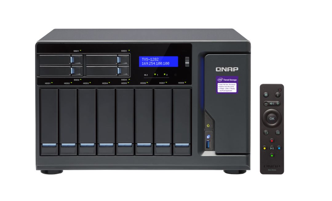 QNAP TVS-1282T3-i7-32G 12 Bay NAS Intel® Core™ i7-7700 quad-core 3.6 GHz 32 GB UDIMM DDR4 (4 x 8GB) 4 Gigabit Ethernet 5x3.2 USB prot 2 yrs warranty