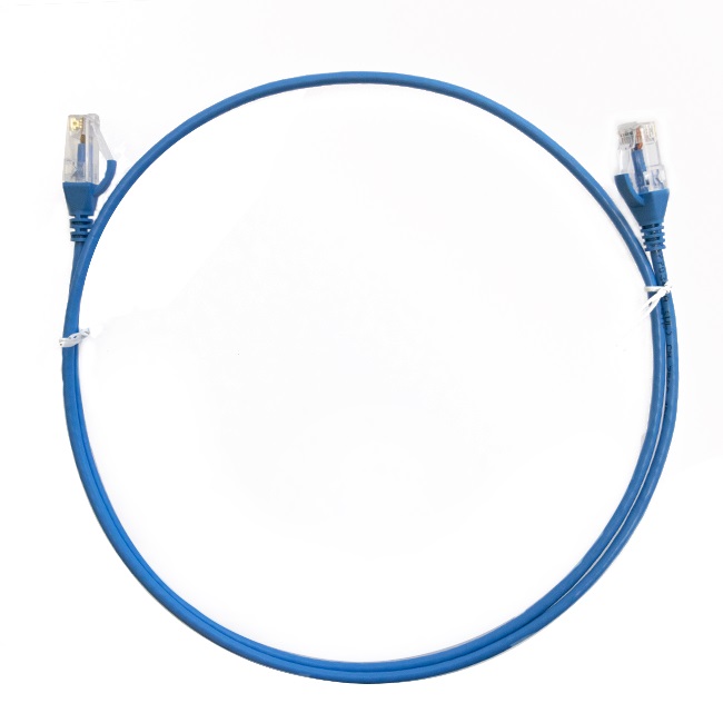 8ware CAT6 Ultra Thin Slim Cable 3m - Blue Color Premium RJ45 Ethernet Network LAN UTP Patch Cord 26AWG for Data